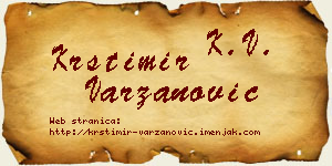 Krstimir Varzanović vizit kartica